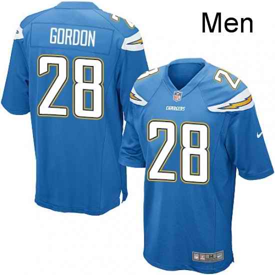 Men Nike Los Angeles Chargers 28 Melvin Gordon Game Electric Blue Alternate NFL Jersey